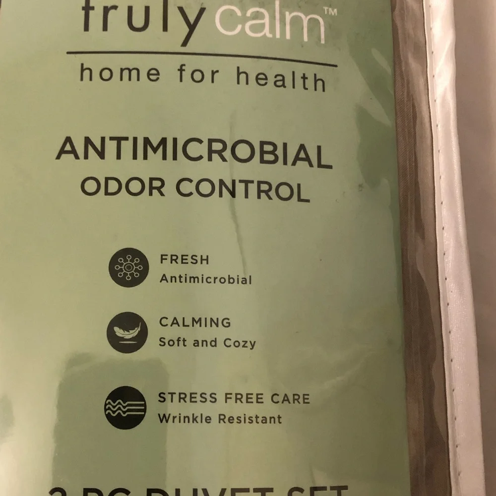 NWT Antimicrobial Duvet Set Twin/ Twin XL Khaki- Truly Calm